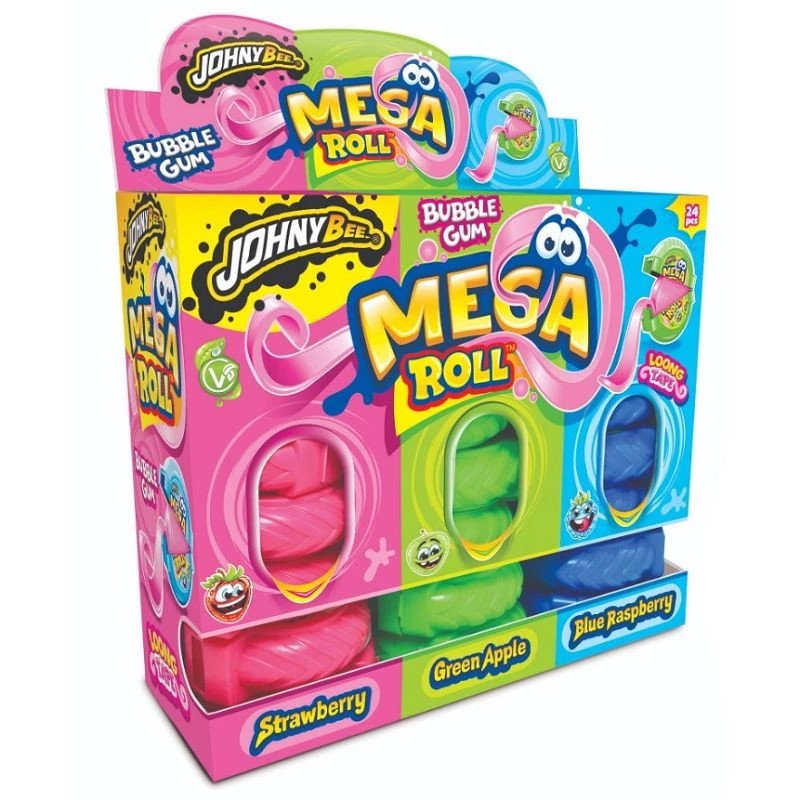 Méga Roll bubble gum Johny Bee 24 pcs