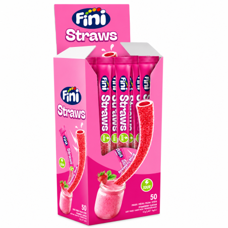 Shooter 50 pailles acidulées Fraise Fini